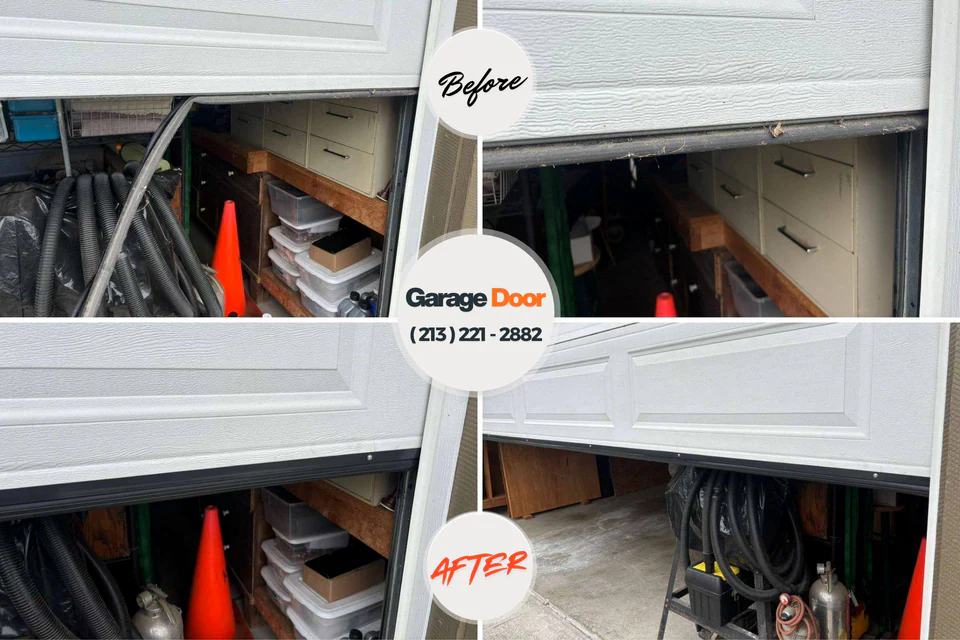 Before and after: garage door repair Clayton, NJ